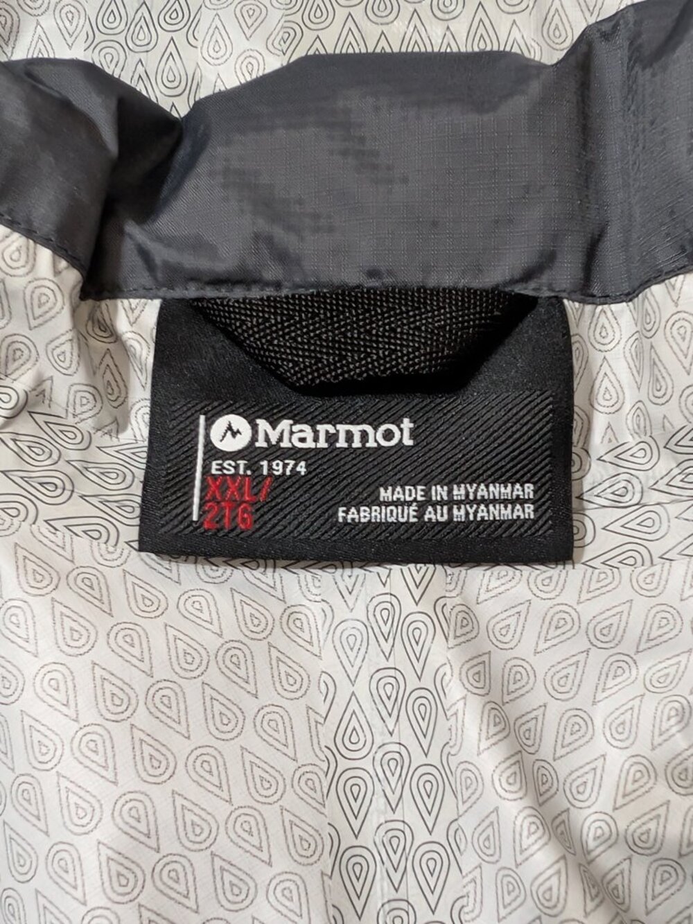 MARMOT Windbreaker Jacket Men's 2XL Gray Safeco Logo Hooded Rain Outdoor - Picture 12 of 16